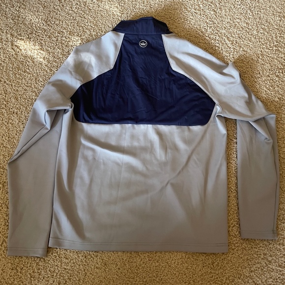 Peter Millar Crown Sport Hyperlight Weld Medium Blue Gray Half Zip Pullover Med - Picture 3 of 6
